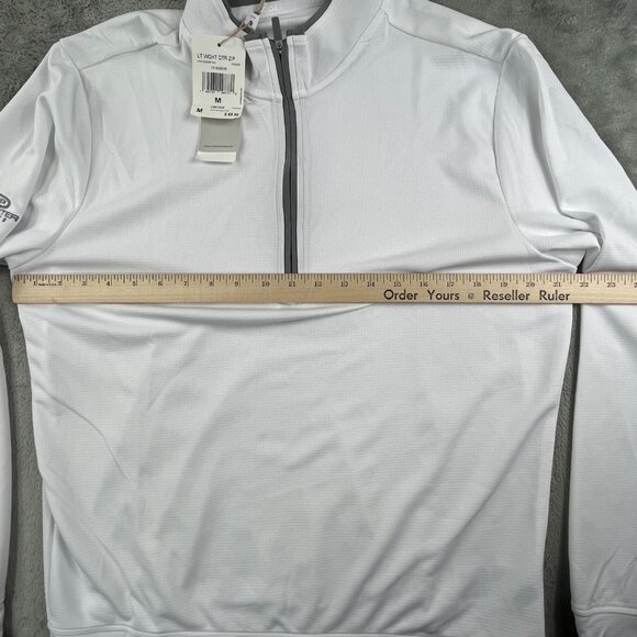 Adidas Sweatshirt Mens medium White Lightweight QTR Zip Pullover Freightliner - Picture 6 of 11